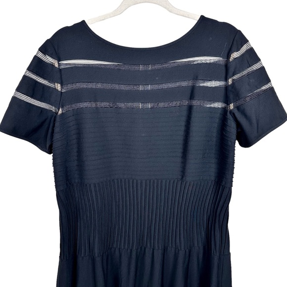 Tadashi Shoji Too Cutout Stretch Jersey Mesh Cocktail Dress 1X Black Fit & Flare - Picture 6 of 16